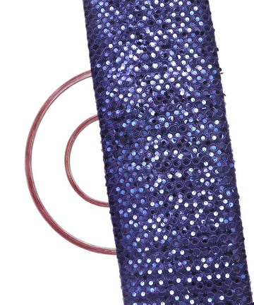 navy blue colour sequin net embroidery fabric